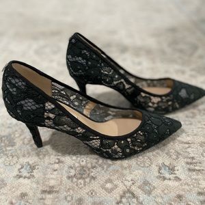 Karl Lagerfeld Black Lace Heels